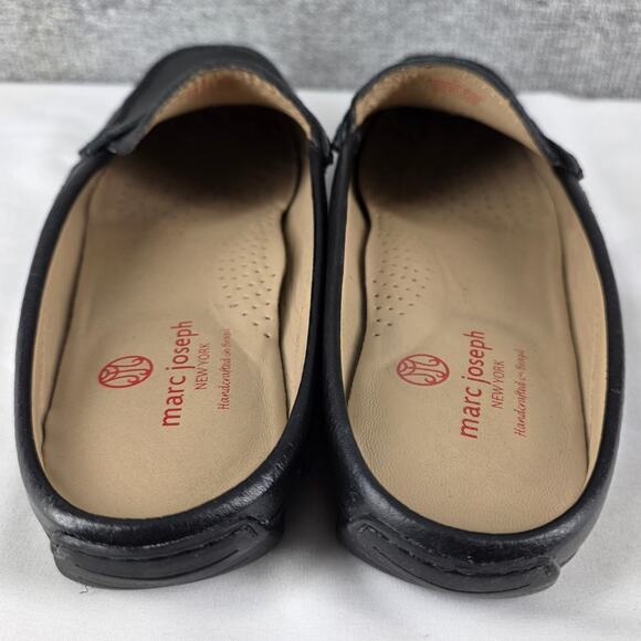 MARC JOSEPH N.Y. WOMEN'S BRIGHTON BEACH BLACK LEATHER PENNY LOAFER MULE SIZE 8.5 - Picture 4 of 11